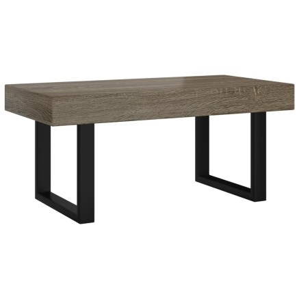 Table basse Gris et noir 90x45x40 cm MDF et fer 2