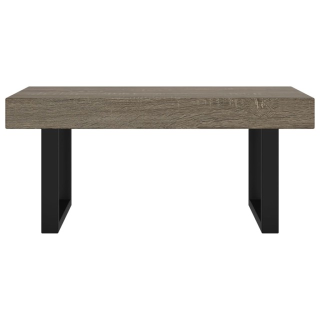 Table basse Gris et noir 90x45x40 cm MDF et fer