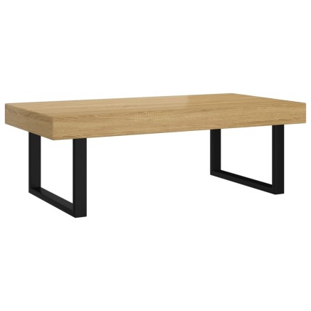 Table basse Marron clair et noir 120x60x40 cm MDF et fer 2