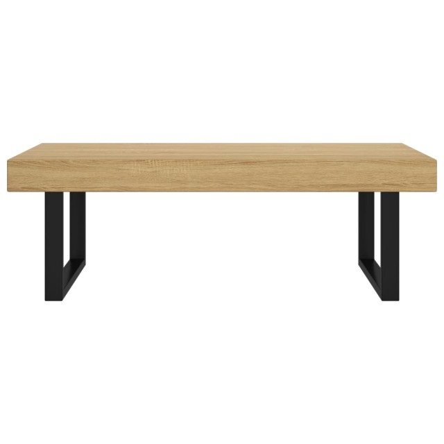 Table basse Marron clair et noir 120x60x40 cm MDF et fer