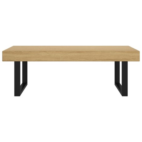 Table basse Marron clair et noir 120x60x40 cm MDF et fer