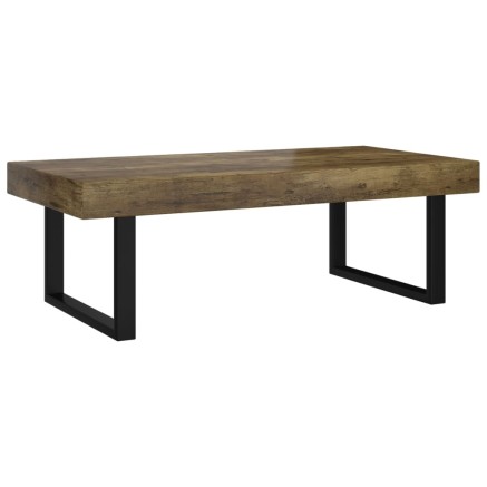 Table basse Marron foncé et noir 120x60x40 cm MDF et fer 2
