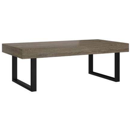 Table basse Gris et noir 120x60x40 cm MDF et fer 2