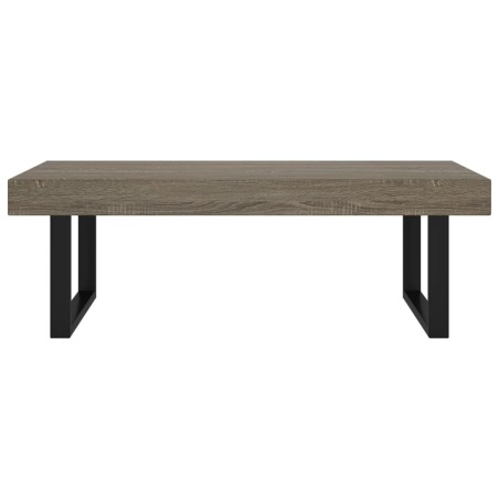 Table basse Gris et noir 120x60x40 cm MDF et fer