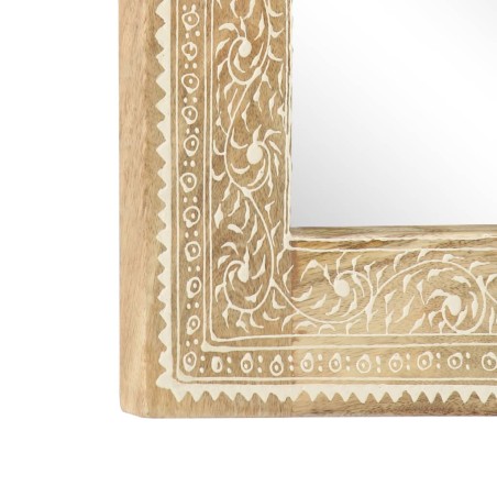 Miroir peint à la main 40x55 cm Bois de manguier solide