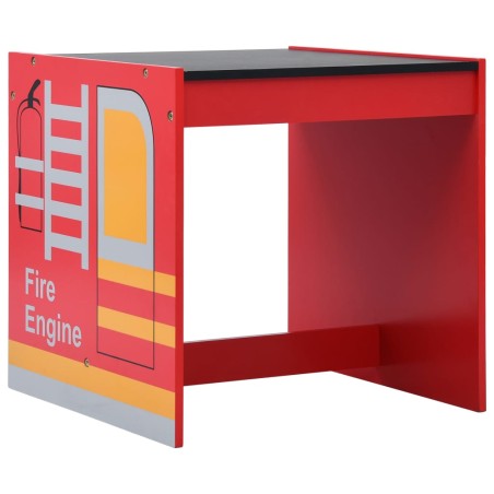 Jeu de table et chaises d'enfants 3 pcs Camion de pompiers Bois