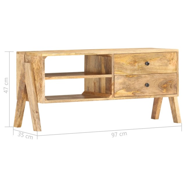 Meuble TV 97 x 35 x 47 cm Bois de manguier massif