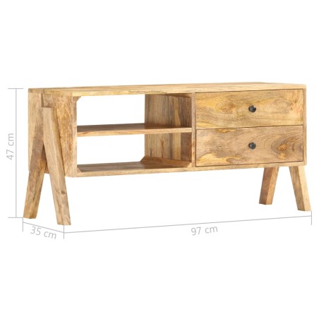 Meuble TV 97 x 35 x 47 cm Bois de manguier massif