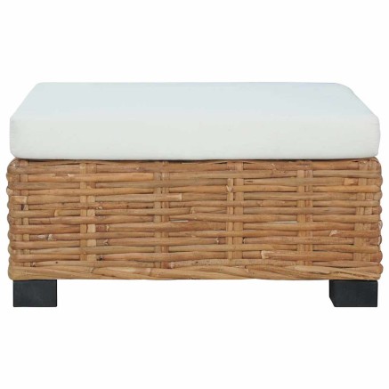 Repose-pied avec coussin Rotin naturel 2