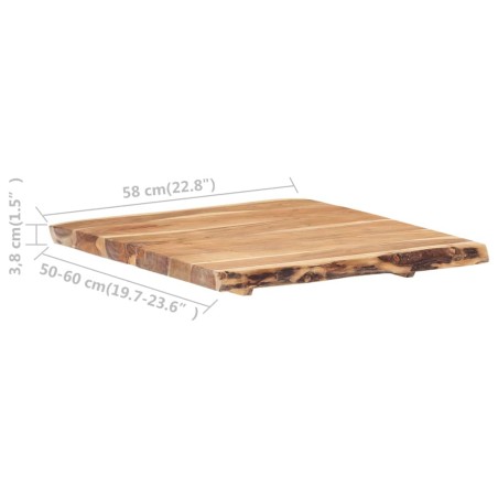 Dessus de table Bois d'acacia massif 58x(50-60)x3,8 cm