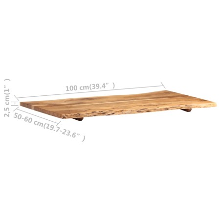 Dessus de table Bois d'acacia massif 100x(50-60)x2,5 cm