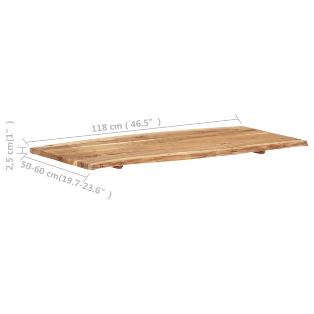 Dessus de table Bois d'acacia massif 118x(50-60)x2,5 cm