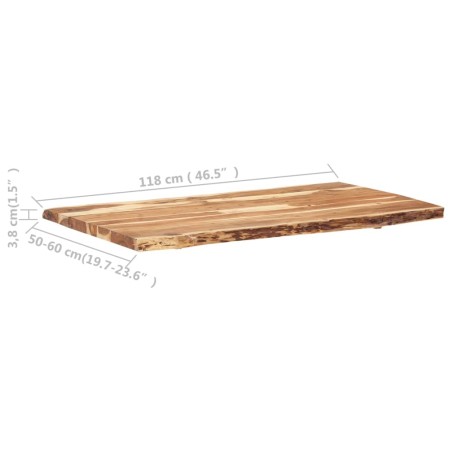Dessus de table Bois d'acacia massif 118x(50-60)x3,8 cm