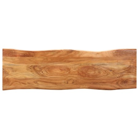 Banc au bord naturel du bois 110 cm Bois d'acacia solide acier