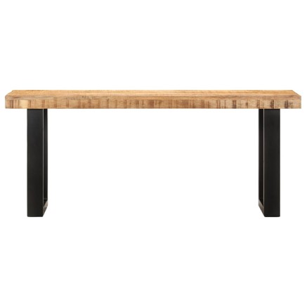 Banc 110 cm Bois de manguier brut massif et acier 2