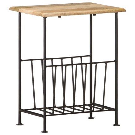 Porte-revues 40x30x50 cm Bois de manguier solide et acier