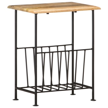 Porte-revues 40x30x50 cm Bois de manguier solide et acier