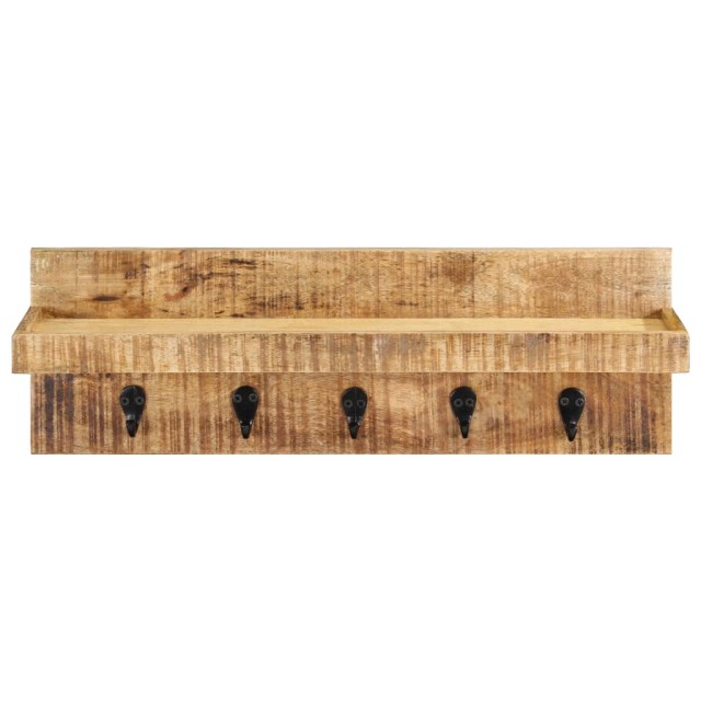 Porte-manteau mural 60x15x20 cm Bois de manguier brut solide