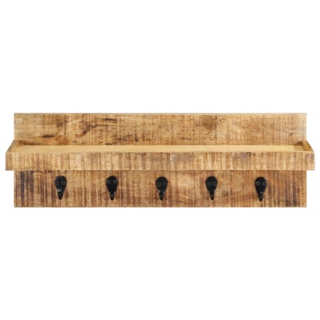 Porte-manteau mural 60x15x20 cm Bois de manguier brut solide