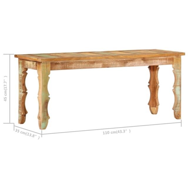 Banc 110 x 35 x 45 cm Bois de récupération massif