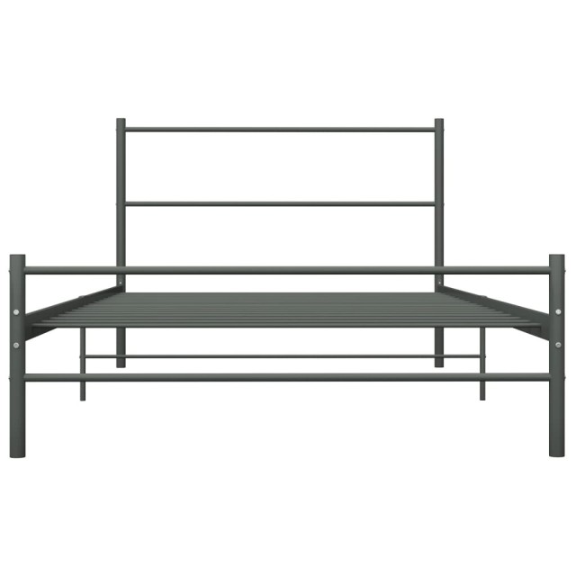 Cadre de lit sans matelas gris métal 90x200 cm
