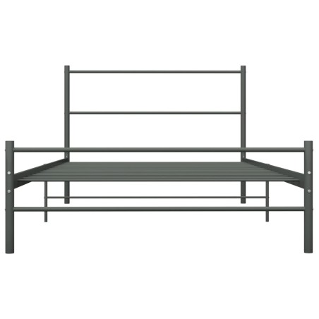 Cadre de lit sans matelas gris métal 90x200 cm