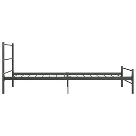 Cadre de lit sans matelas gris métal 90x200 cm