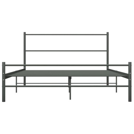 Cadre de lit avec tête de lit sans matelas gris 160x200cm métal