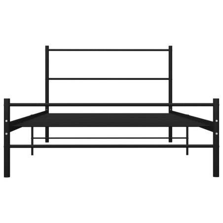 Cadre de lit sans matelas noir métal 90x200 cm