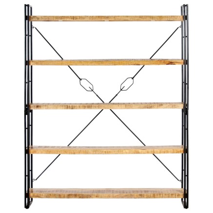 Bibliothèque à 5 niveaux 140x30x180 cm Bois de manguier solide 2