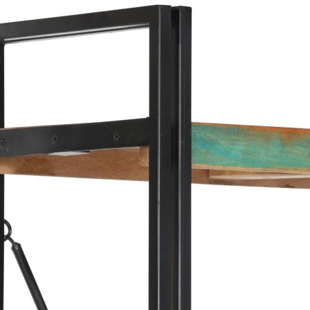 Bibliothèque 5 niveaux 140x30x180cm Bois solide de récupération