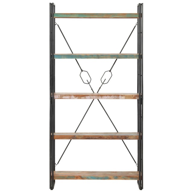 Bibliothèque 5 niveaux 90x30x180 cm Bois solide de récupération