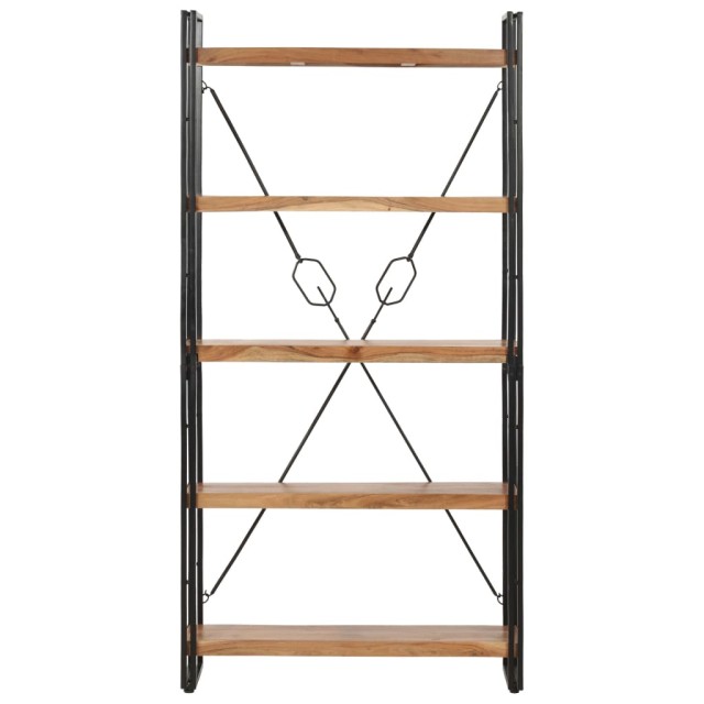 Bibliothèque 5 niveaux 90x30x180 cm Bois solide de d'acacia