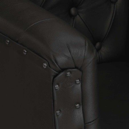 Fauteuil Noir Cuir véritable