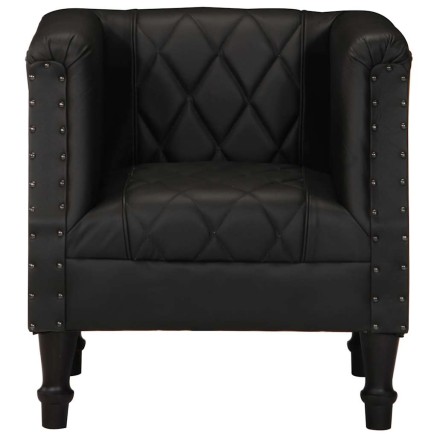 Chaise cabriolet Noir Cuir véritable de chèvre 2