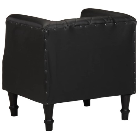 Chaise cabriolet Noir Cuir véritable de chèvre
