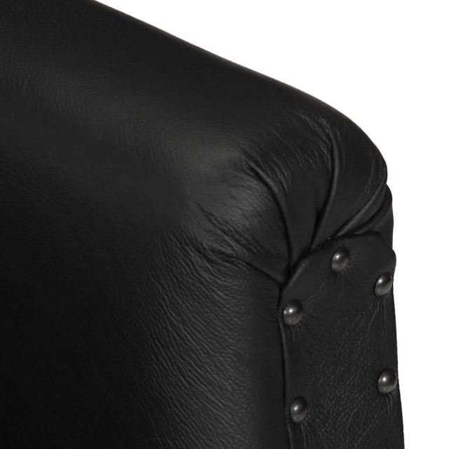 Chaise cabriolet Noir Cuir véritable de chèvre