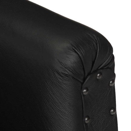 Chaise cabriolet Noir Cuir véritable de chèvre