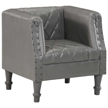 Chaise cabriolet Gris Cuir véritable de chèvre