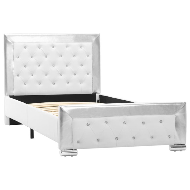 Cadre de lit Blanc Similicuir 90 x 200 cm