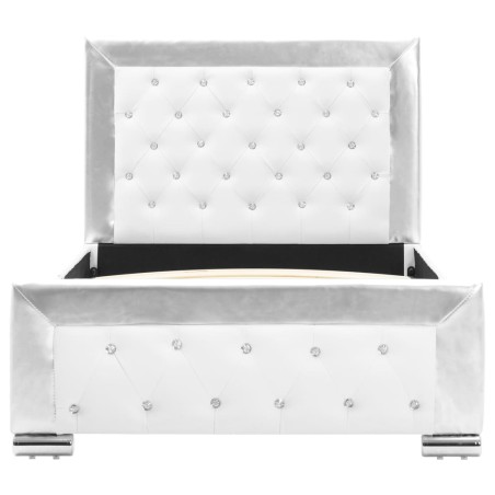 Cadre de lit Blanc Similicuir 90 x 200 cm