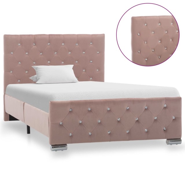 Cadre de lit sans matelas Rose Velours 100x200 cm