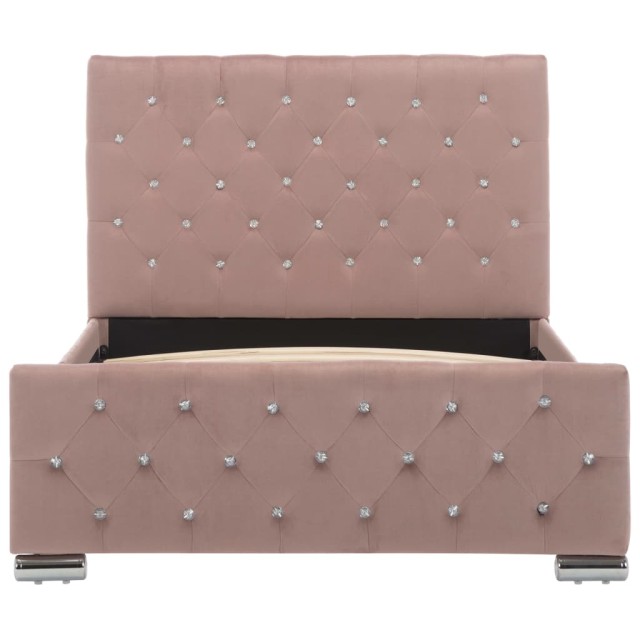 Cadre de lit sans matelas Rose Velours 100x200 cm