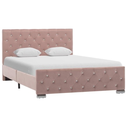 Cadre de lit sans matelas Rose Velours 120x200 cm