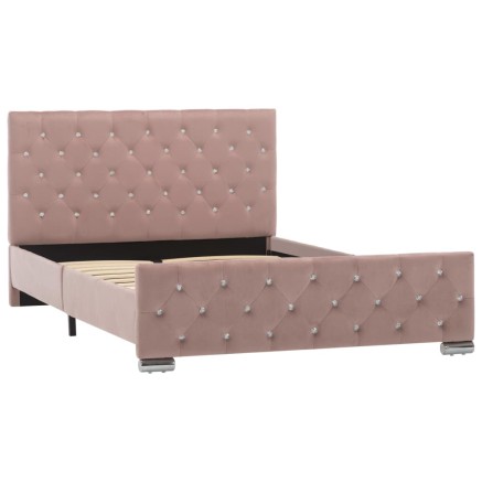Cadre de lit sans matelas Rose Velours 120x200 cm 2