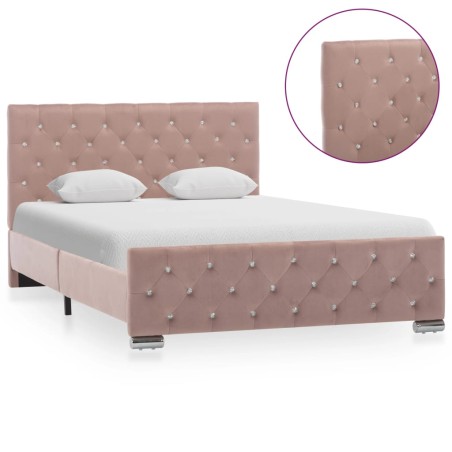 Cadre de lit sans matelas Rose Velours 120x200 cm