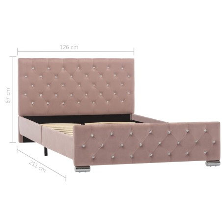 Cadre de lit sans matelas Rose Velours 120x200 cm