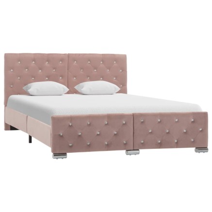 Cadre de lit sans matelas Rose Velours 140x200 cm