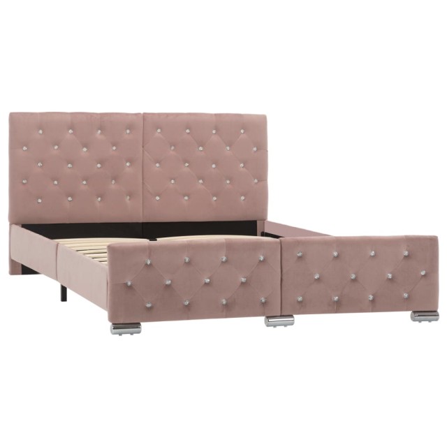 Cadre de lit sans matelas Rose Velours 140x200 cm