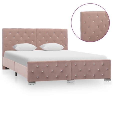 Cadre de lit sans matelas Rose Velours 140x200 cm